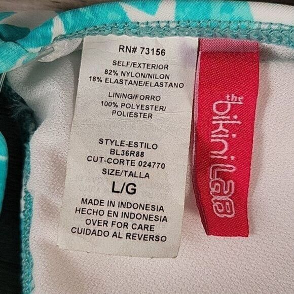 The Bikini Lab Turquoise Stars Bralette Bikini Top Sz L - Picture 6 of 9